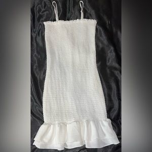White Ruffled Body-con Dress